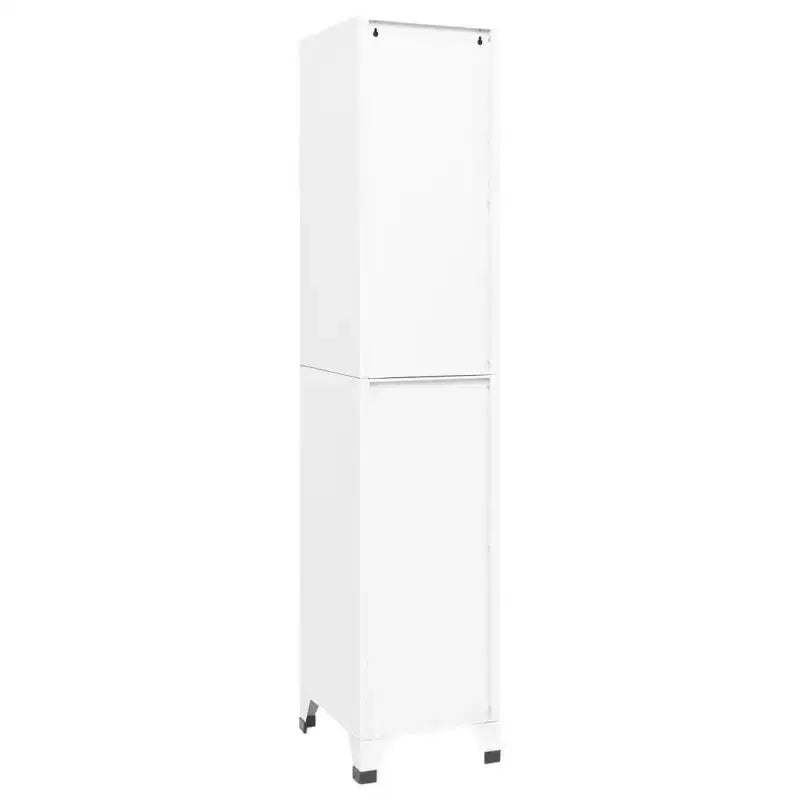 vidaXL Armoire de rangement, Blanc, Acier, 38 x 40 x 180 cm, Armoire de rangement