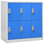 vidaXL Locker Cabinet Set, Secure Steel Organizer for Schools, Offices, Gray and Blue, Easy Assembly Required, 5pcs