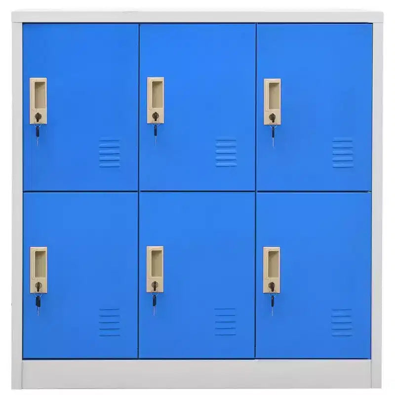 vidaXL Lot d'armoires de Rangement, Organiseur de Sécurité en Acier pour Écoles, Bureaux, Gris et Bleu, Montage Facile Requis, 5 pièces