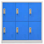 vidaXL Lot d'armoires de Rangement, Organiseur de Sécurité en Acier pour Écoles, Bureaux, Gris et Bleu, Montage Facile Requis, 5 pièces