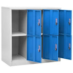 vidaXL Lot d'armoires de Rangement, Organiseur de Sécurité en Acier pour Écoles, Bureaux, Gris et Bleu, Montage Facile Requis, 5 pièces