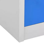 vidaXL Lot d'armoires de Rangement, Organiseur de Sécurité en Acier pour Écoles, Bureaux, Gris et Bleu, Montage Facile Requis, 5 pièces