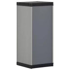 vidaXL Armoire de rangement de jardin – Organiseur de patio compact, en PVC et PP, avec 1 étagère et serrure de sécurité, gris et noir, 35x40x85 cm