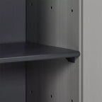 vidaXL Armoire de rangement de jardin – Organiseur de patio compact, en PVC et PP, avec 1 étagère et serrure de sécurité, gris et noir, 35x40x85 cm