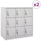 vidaXL Lot de 2 casiers d'appoint Gris clair Acier Armoire de rangement moyenne