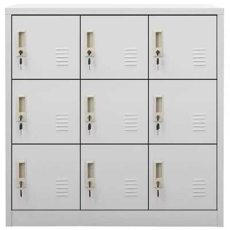 vidaXL Lot de 2 casiers d'appoint Gris clair Acier Armoire de rangement moyenne