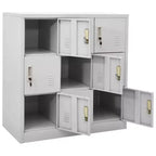 vidaXL Lot de 2 casiers d'appoint Gris clair Acier Armoire de rangement moyenne