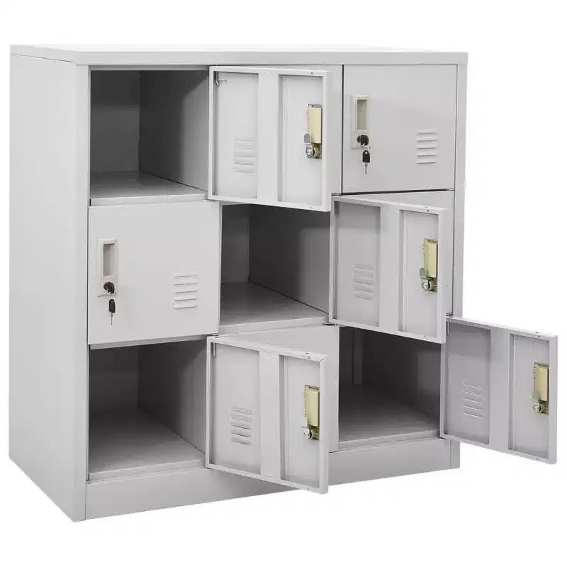 vidaXL Lot de 2 casiers d'appoint Gris clair Acier Armoire de rangement moyenne