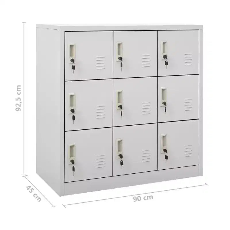 vidaXL Lot de 2 casiers d'appoint Gris clair Acier Armoire de rangement moyenne