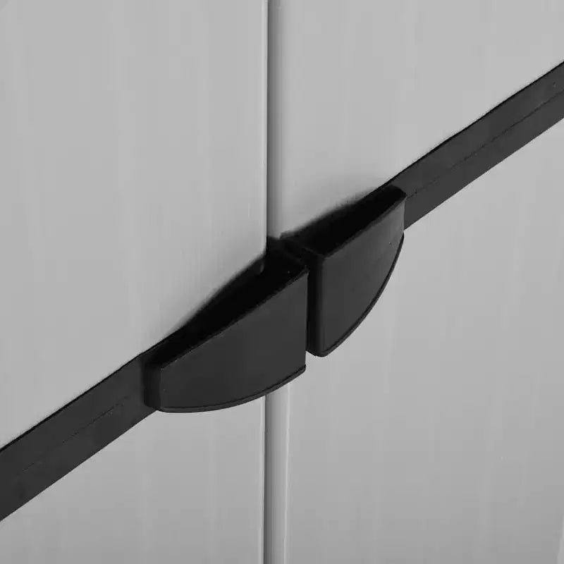 vidaXL Armoire de rangement de jardin à 3 étagères - Matériau PVC et PP robuste - Conception verrouillable - Convient pour l'extérieur - Gris&Noir, 26.8x15.7x66.1