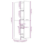 vidaXL Armoire d'apothicaire chêne fumé - Grand espace de rangement, bois d'ingénierie, conception coulissante idéale pour le bureau, le salon, la chambre ou la cuisine