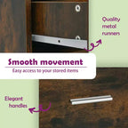 vidaXL Armoire d'apothicaire chêne fumé - Grand espace de rangement, bois d'ingénierie, conception coulissante idéale pour le bureau, le salon, la chambre ou la cuisine
