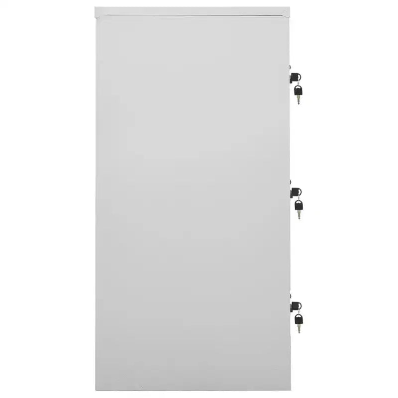 vidaXL Casiers en Acier, Lot de 2 - Rangement de Casier au Design Moderne avec 9 Compartiments, Idéal pour l'École ou le Bureau - Gris et Rouge
