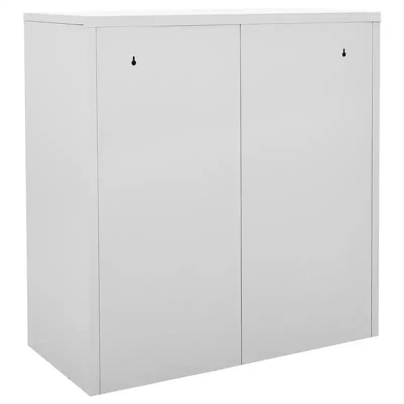 vidaXL Casiers en Acier, Lot de 2 - Rangement de Casier au Design Moderne avec 9 Compartiments, Idéal pour l'École ou le Bureau - Gris et Rouge