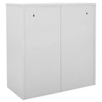 vidaXL Casiers en Acier, Lot de 2 - Rangement de Casier au Design Moderne avec 9 Compartiments, Idéal pour l'École ou le Bureau - Gris et Rouge