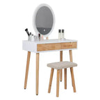 31.5 Ensemble de coiffeuse en bois naturel