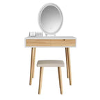 31.5 Ensemble de coiffeuse en bois naturel