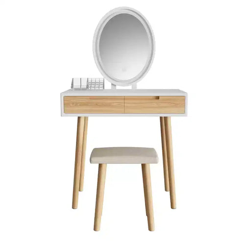 31.5 Ensemble de coiffeuse en bois naturel