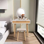 31.5 Ensemble de coiffeuse en bois naturel