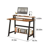 Bureau d'ordinateur en bois - Design minimaliste moderne, Poste de travail et d'étude intégré, Structure peu encombrante, Idéal pour le bureau à domicile et l'étude