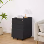 Meuble Classeur 3 Tiroirs en Tôle Emboutie à Froid avec Construction Durable, Tiroirs Coulissants Lisses, Design Compact et Rangement Sécurisé
