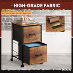 GALAXHERO Meuble de Rangement à 2 Tiroirs, Support Imprimante Mobile pour Bureau à Domicile, Meuble Classeur Vertical, Convient aux Documents A4, Grain de Bois Marron Rustique
