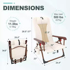 Chaise de plage sac à dos portable pour adultes - Chaise de camping pliante avec pochette de rangement et porte-gobelet, chaises longues réglables pour l'extérieur, les voyages, les pique-niques