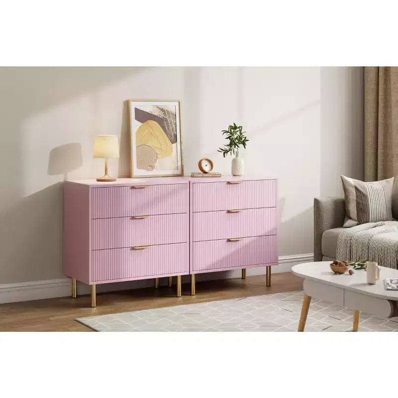 Commode Naturelle à 3 Tiroirs pour Chambre à Coucher, Grande Table de Chevet Commode, Organiseur Moderne en Bois avec Poignées Métalliques et Dispositif Anti-Basculement