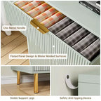 Commode Naturelle à 3 Tiroirs pour Chambre à Coucher, Grande Table de Chevet Commode, Organiseur Moderne en Bois avec Poignées Métalliques et Dispositif Anti-Basculement