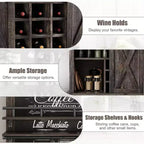 Armoire de cuisine de 190,5 cm de haut avec portes coulissantes de style grange, grand buffet de cuisine de style ferme, bahut spacieux pour salle à manger
