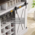 Armoire de cuisine de 190,5 cm de haut avec portes coulissantes de style grange, grand buffet de cuisine de style ferme, bahut spacieux pour salle à manger
