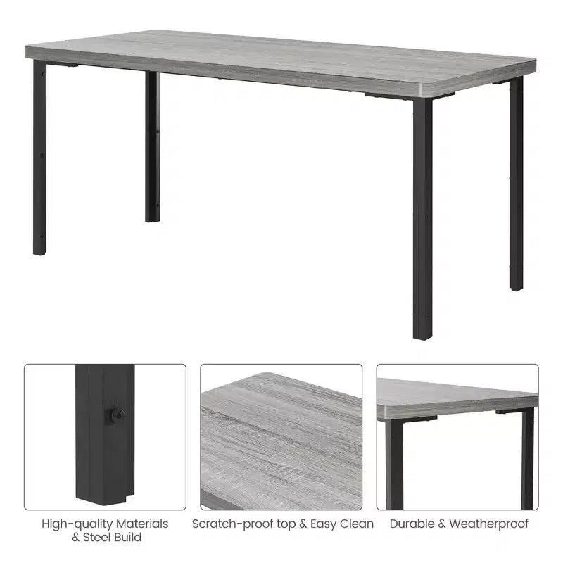 Table de cuisine avec 2 bancs, cadre en métal