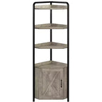 Acekool 70.9 Tall Corner Cabinet, Triangle Bookshelf with Adjustable Shelves, Hidden Storage and Plant Stand for Bedroom, Living Room, Office
