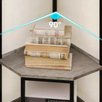 Acekool 70.9 Armoire d'angle haute, Bibliothèque triangulaire avec étagères réglables, Rangement dissimulé et Support pour plantes pour Chambre, Salon, Bureau