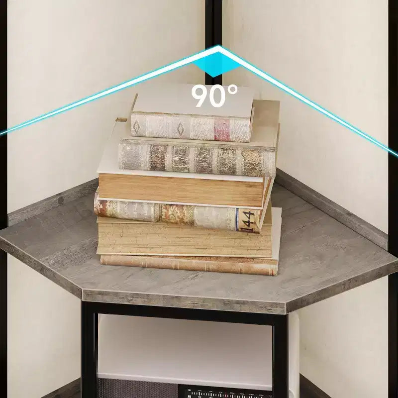 Acekool 70.9 Armoire d'angle haute, Bibliothèque triangulaire avec étagères réglables, Rangement dissimulé et Support pour plantes pour Chambre, Salon, Bureau