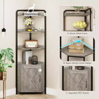 Acekool 70.9 Armoire d'angle haute, Bibliothèque triangulaire avec étagères réglables, Rangement dissimulé et Support pour plantes pour Chambre, Salon, Bureau