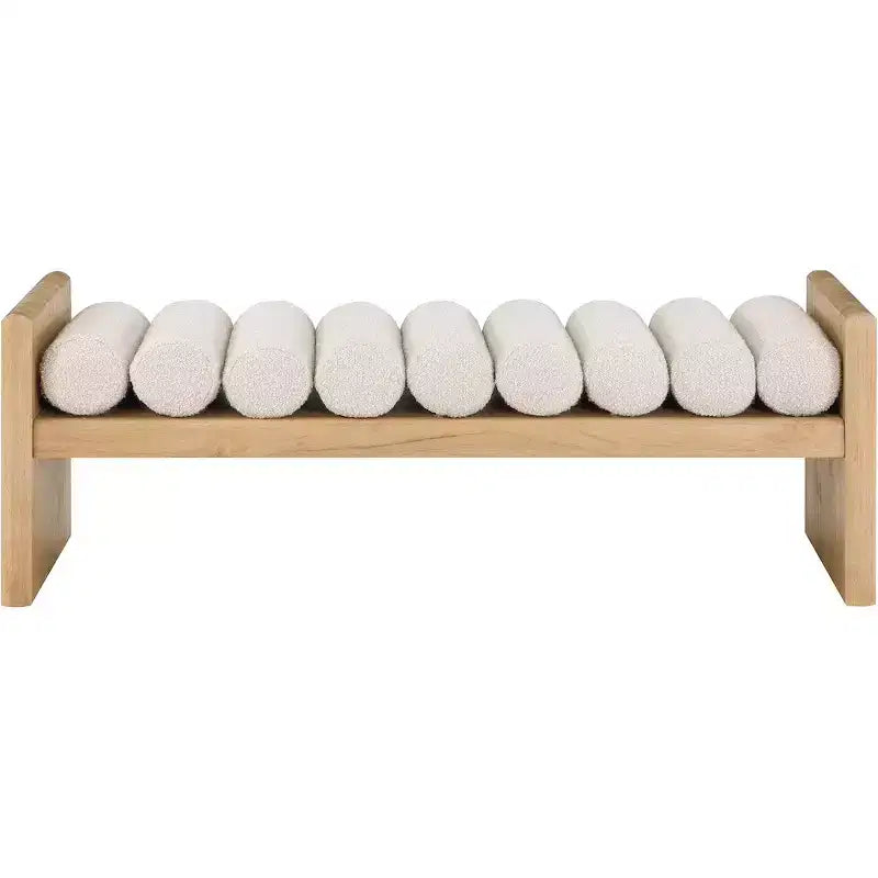 Meridian Furniture, Banc Waverly en tissu bouclé