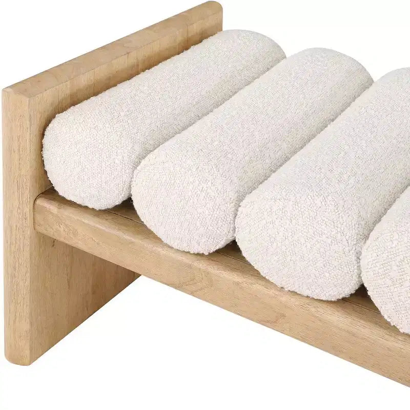 Meridian Furniture, Banc Waverly en tissu bouclé