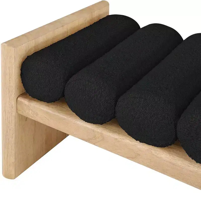 Meridian Furniture, Banc Waverly en tissu bouclé