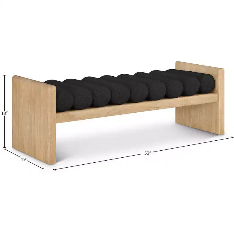Meridian Furniture, Banc Waverly en tissu bouclé