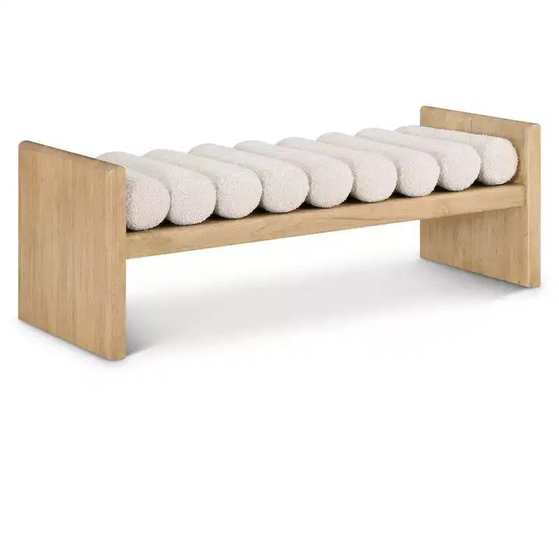 Meridian Furniture, Banc Waverly en tissu bouclé