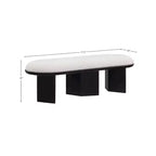 Meridian Furniture, Banc en Tissu Bouclé Wilshire