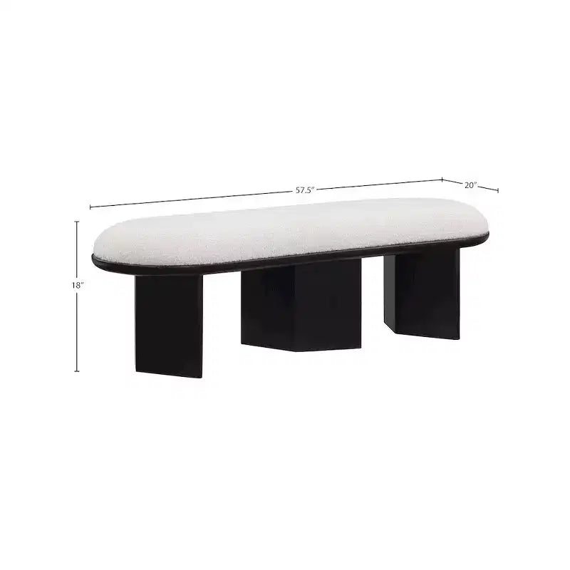Meridian Furniture, Banc en Tissu Bouclé Wilshire