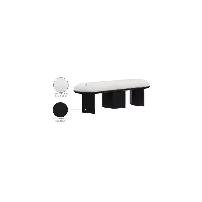 Meridian Furniture, Banc en Tissu Bouclé Wilshire