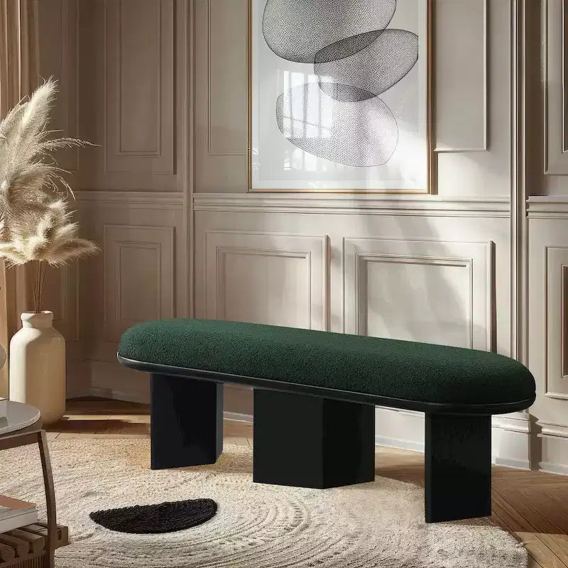 Meridian Furniture, Banc en Tissu Bouclé Wilshire