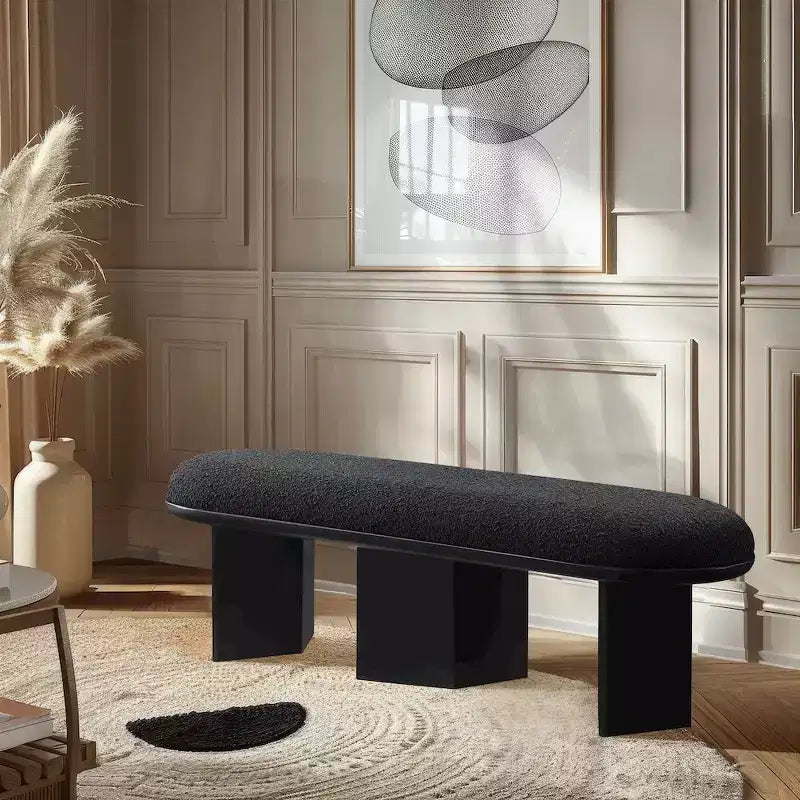 Meridian Furniture, Banc en Tissu Bouclé Wilshire
