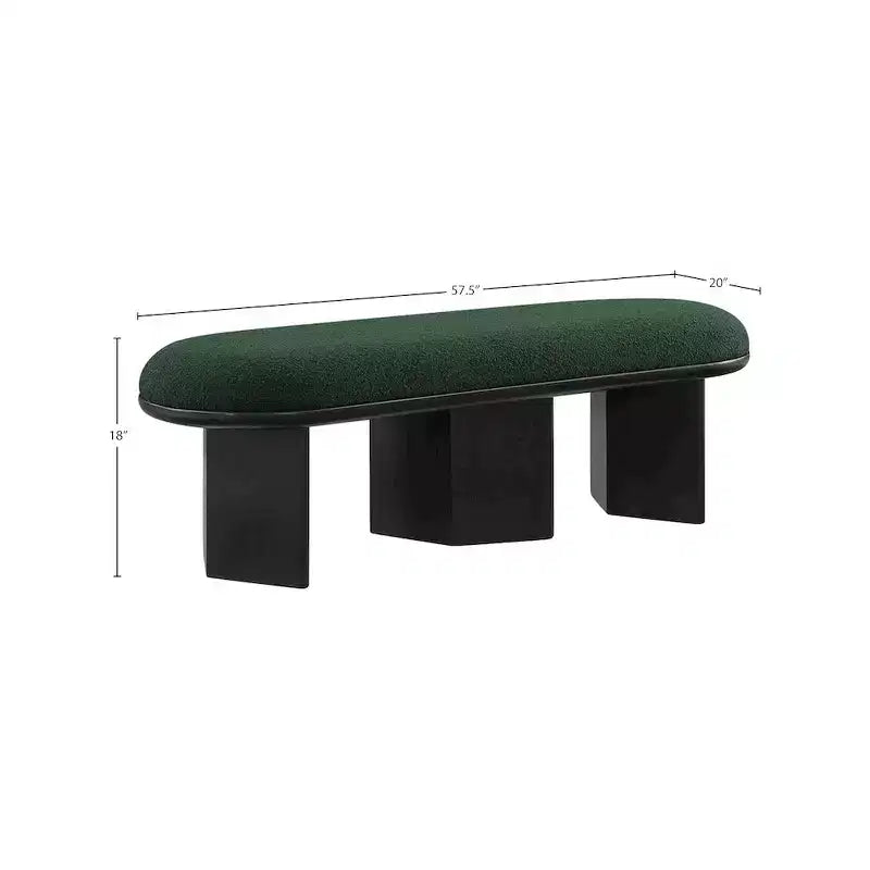 Meridian Furniture, Banc en Tissu Bouclé Wilshire