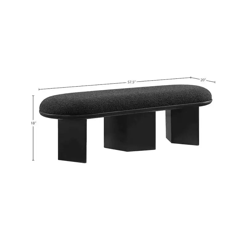 Meridian Furniture, Banc en Tissu Bouclé Wilshire