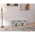 Meridian Furniture,Banc Odelia en tissu bouclé