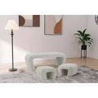 Meridian Furniture,Banc Odelia en tissu bouclé